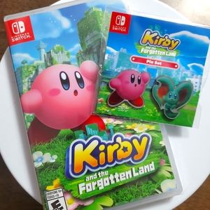 Kirby and the Forgotten Land game and preorder Pin Set